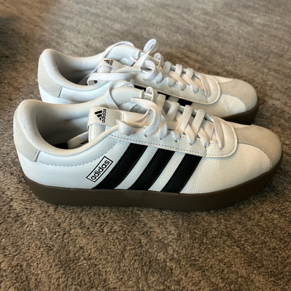 Adidas White and Black Athletic Shoes Sleek Design